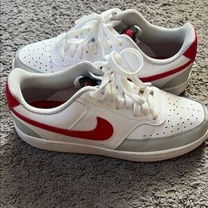 Nike White and Red Athletic Shoes